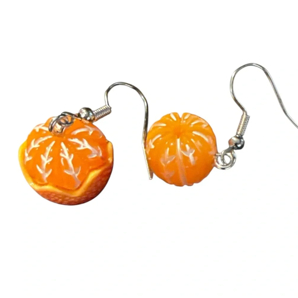 Orange‎ Fruit Slice Earrings